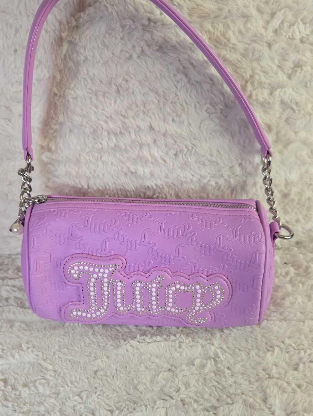 Juicy Couture Lavender Quilted Logo Shoulder Bag